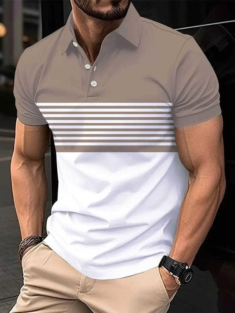 Classic Striped Polo Shirt for Men