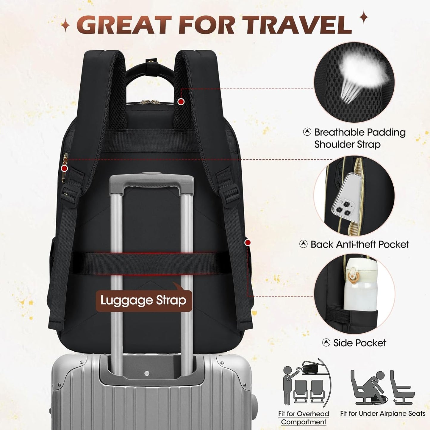 Durable Waterproof 15.6 Laptop Backpack with Multiple Pockets