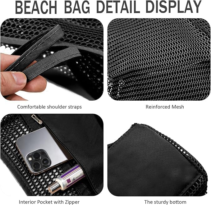 Collapsible Breathable Summer Tote Bag with Inside Pocket