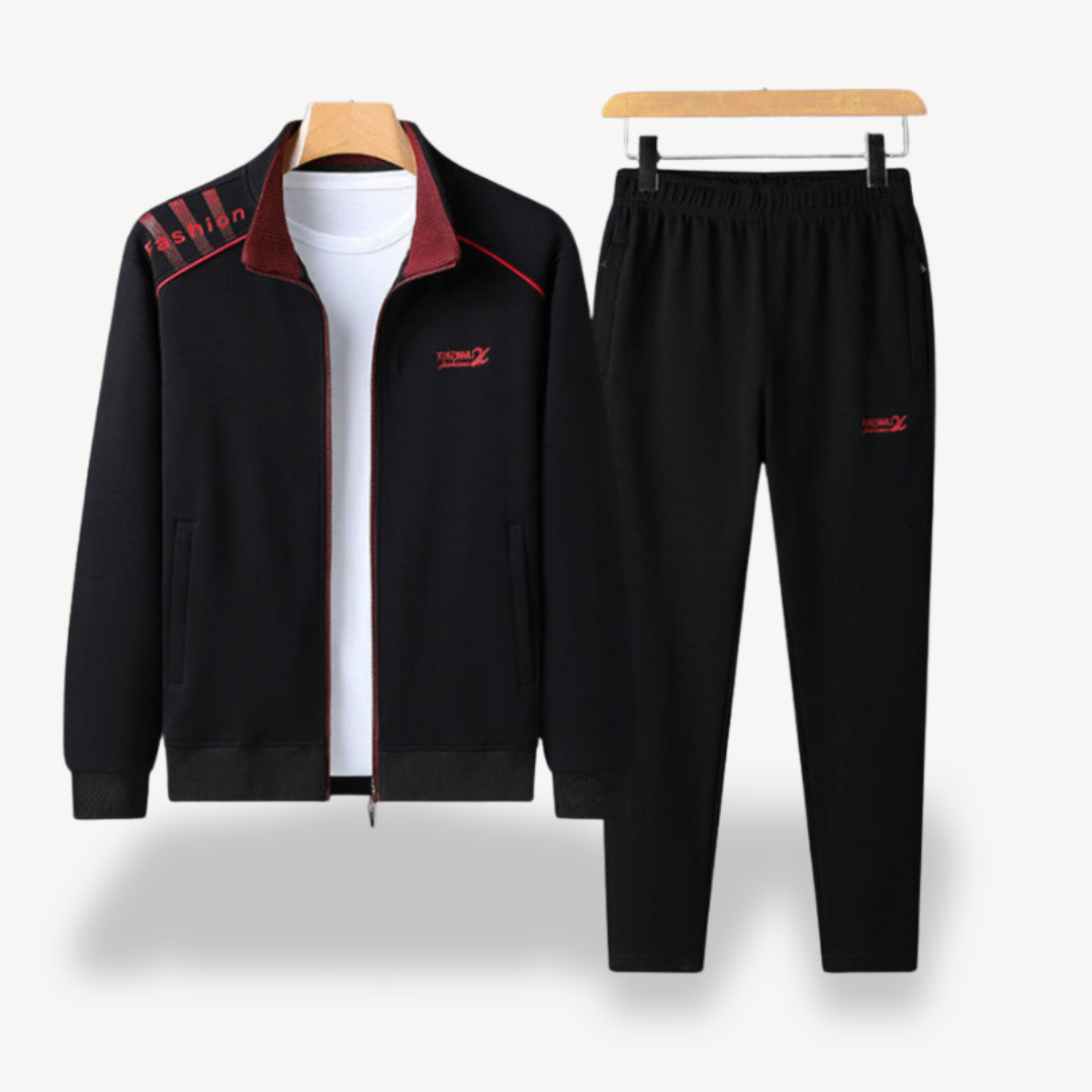 Relaxed Fit Zip Up Tracksuit Set