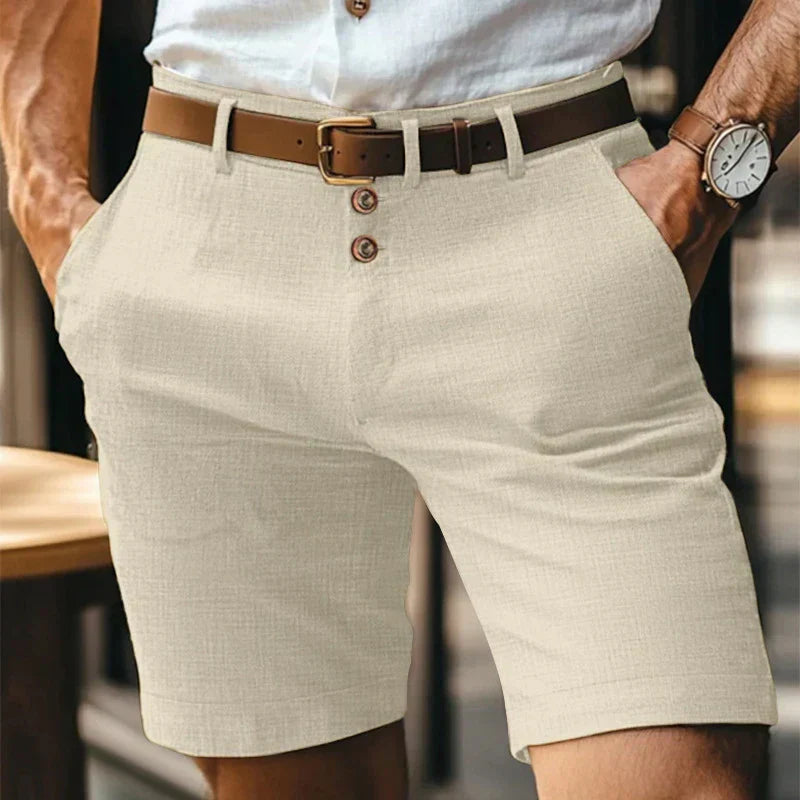 Breathable & Vintage Slim-Fit Summer Shorts for Men – Lennart-Khaki-S-Nora Luxe