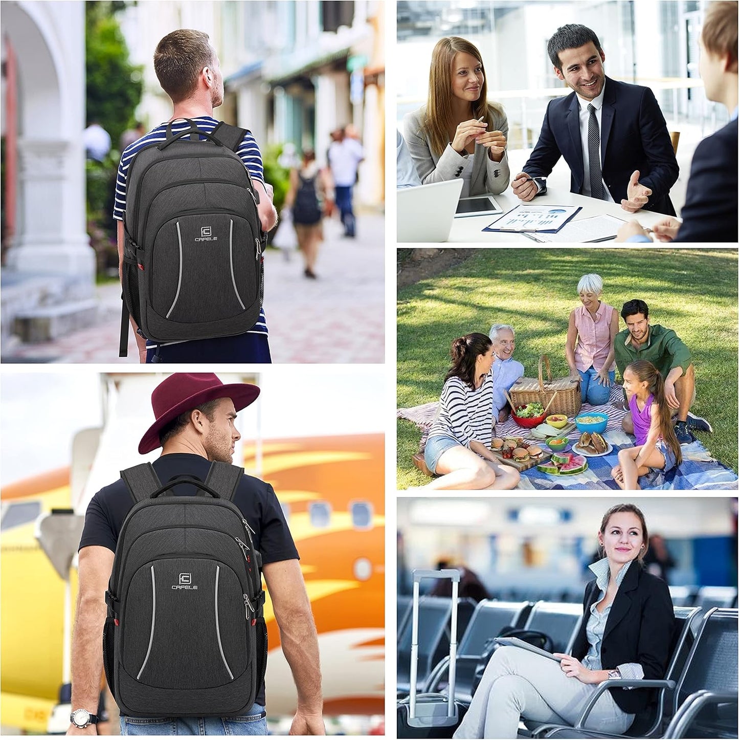 Waterproof Laptop Backpack with USB Charger & Secure Design