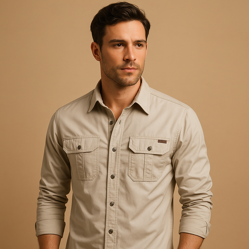 Relaxed Fit Utility Shirt with Pockets