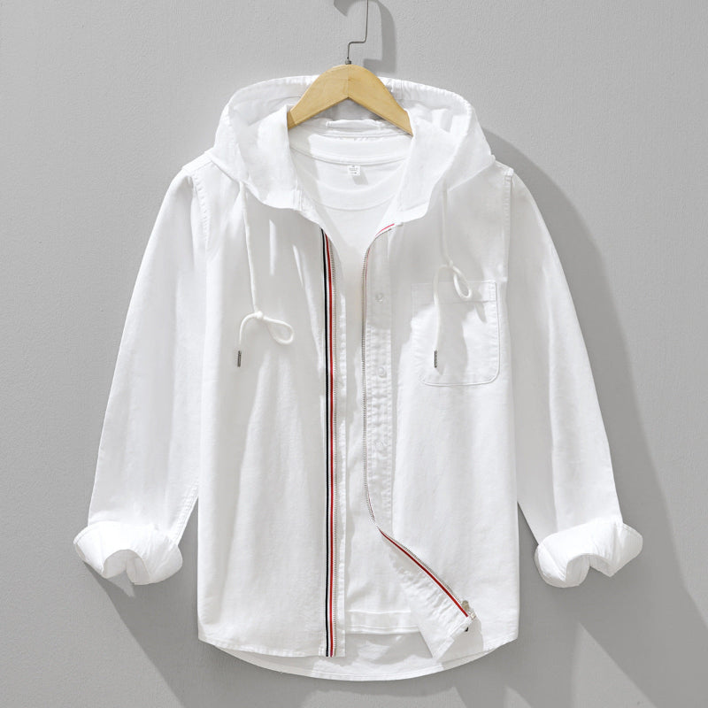 Image of Carlton | Men's Long Sleeve Button-Up Hooded Shirt