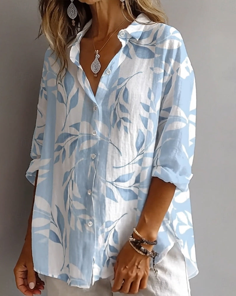 Image of Cassandra | Women's Floral Print Button-Down Shirt