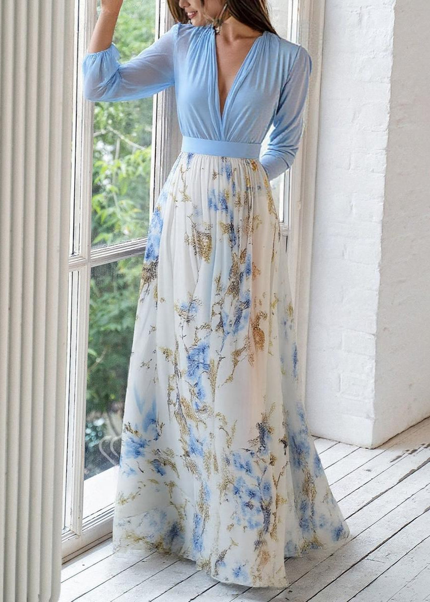 Image of Claire | Women's V-Neck A-Line Maxi Dress