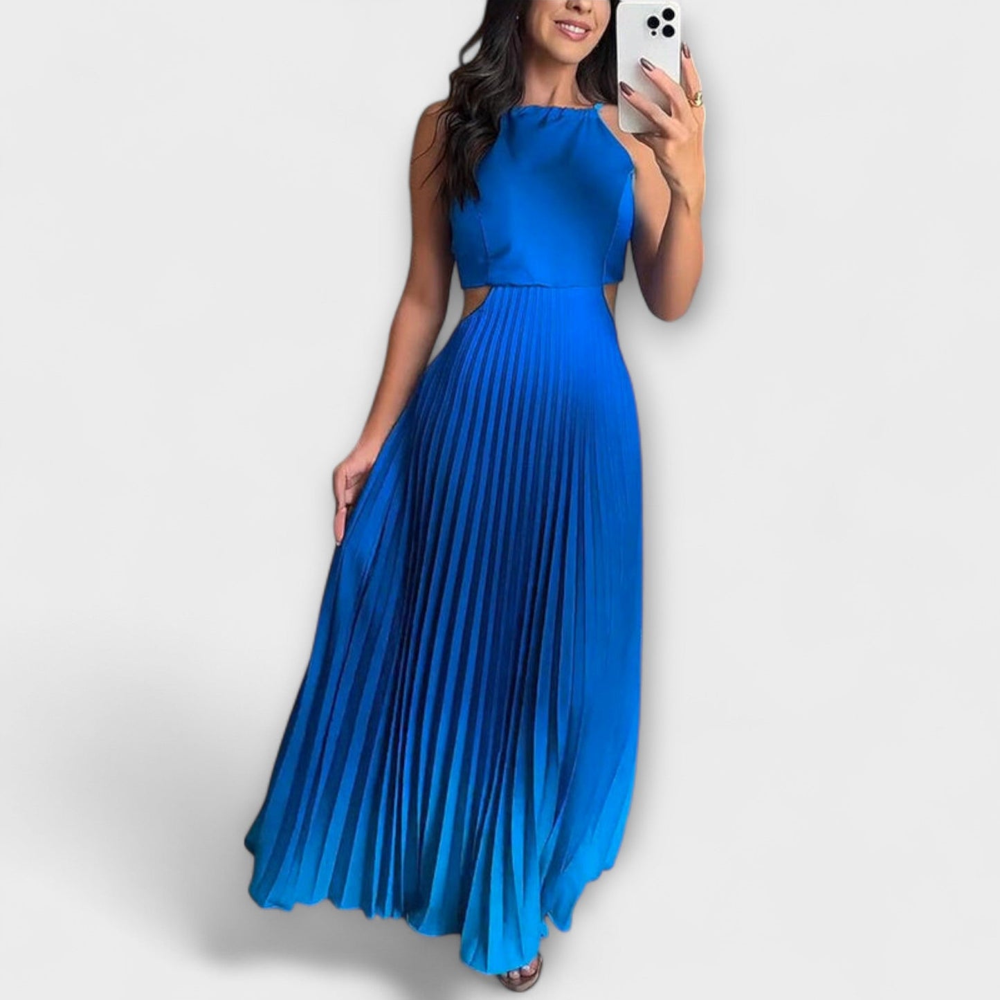Trendy Open Back Dyed Formal Gown