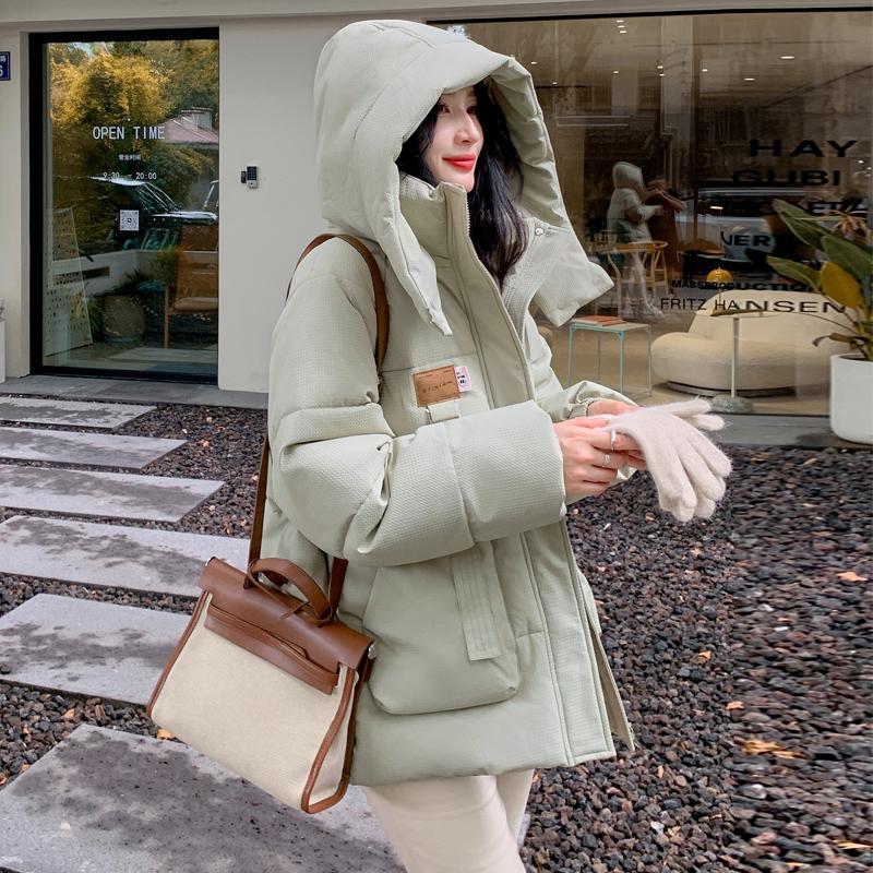 Warm Women's Down Filled Parka Coat with Hood