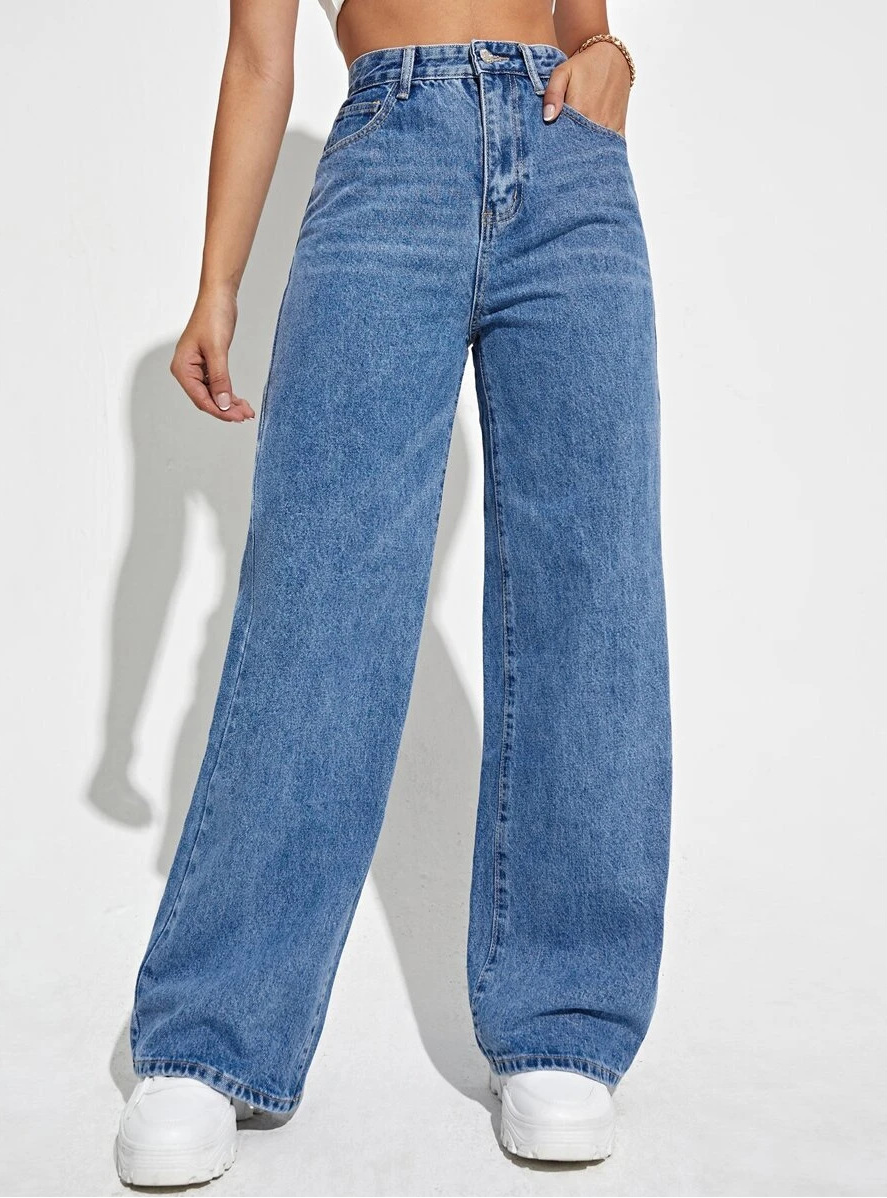Women's Comfortable Wide Leg Pants with Button Fly