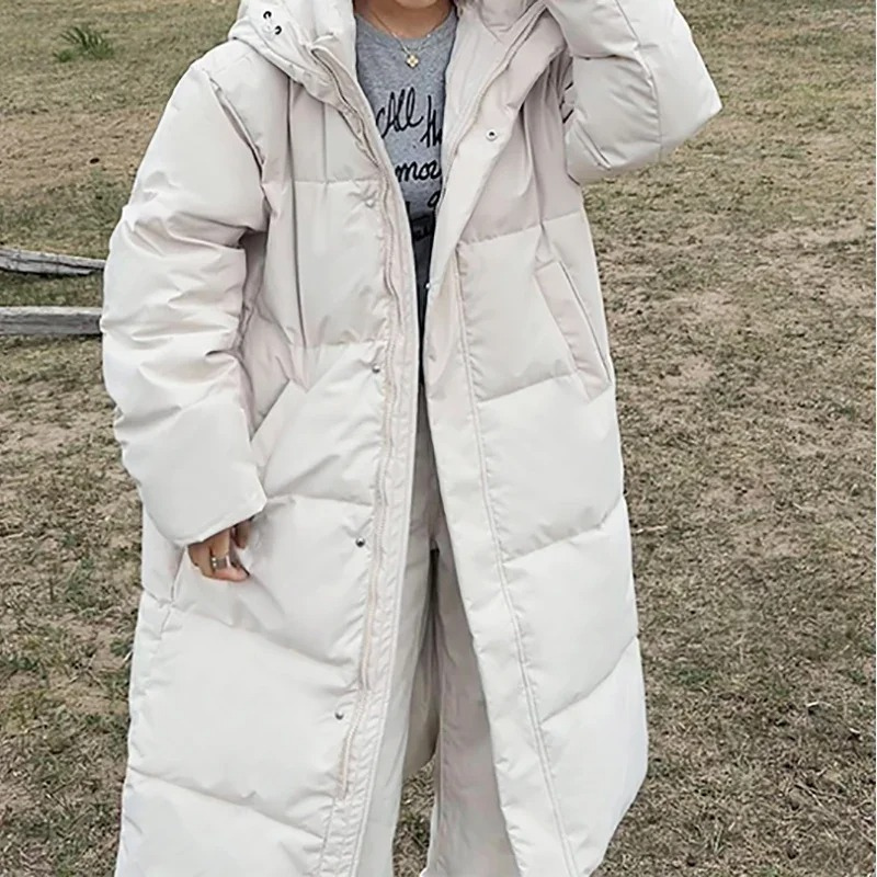 Warm Women's Down Filled Parka Jacket with Hood