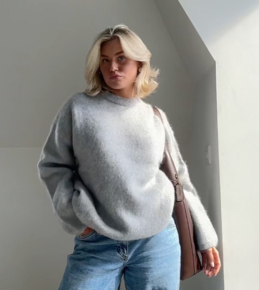 Comfy Ladies Crew Neck Knit Sweater