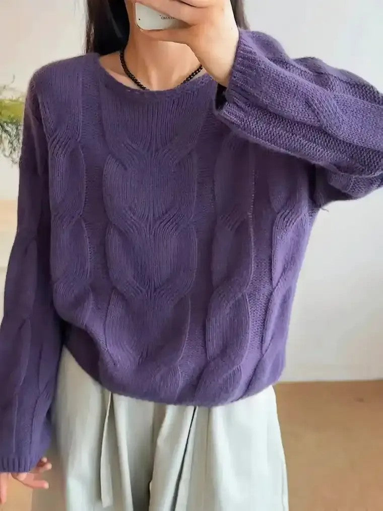 Classic Crew Neck Women's Long Sleeve Sweater