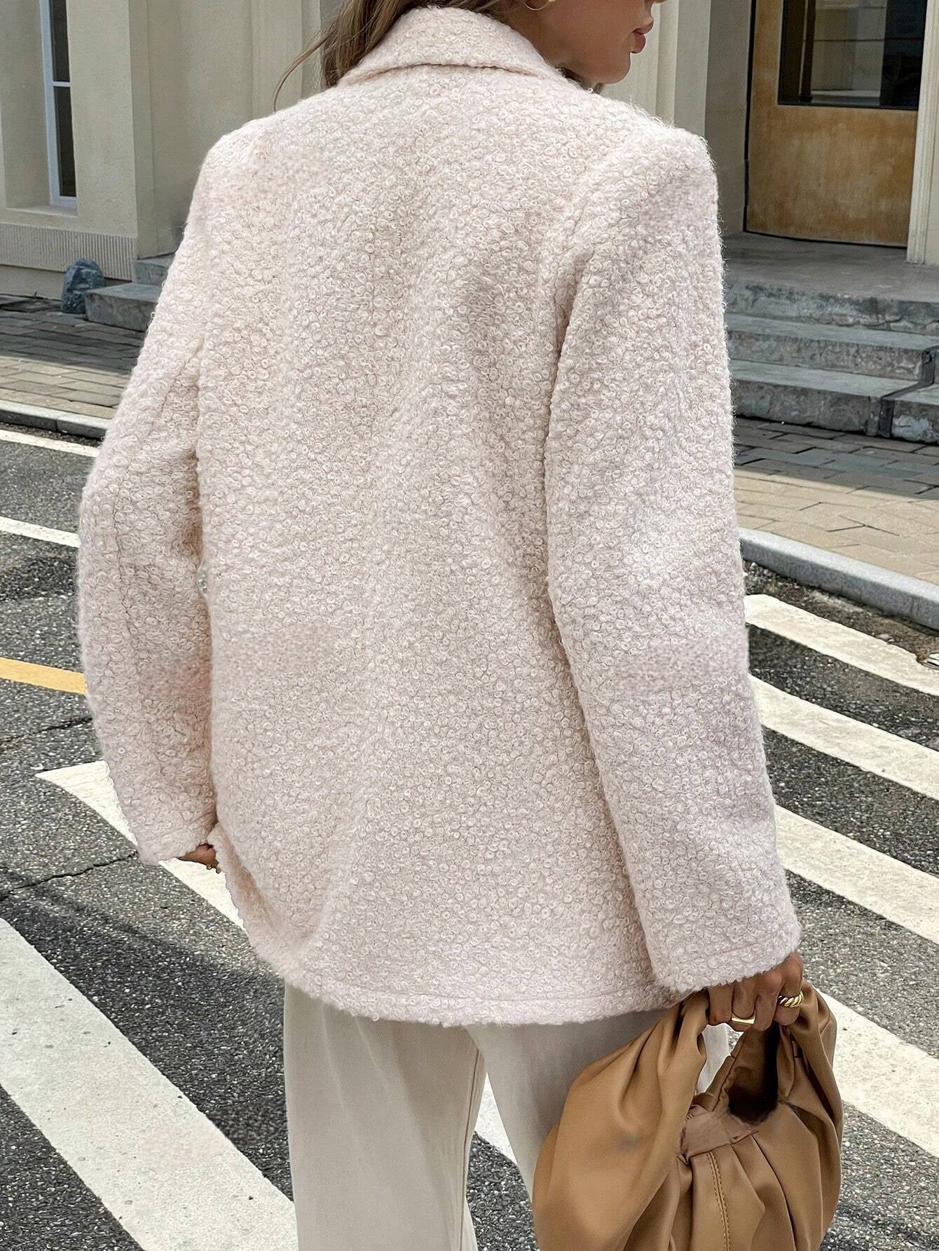 Ladies' Textured Coat with Notched Collar