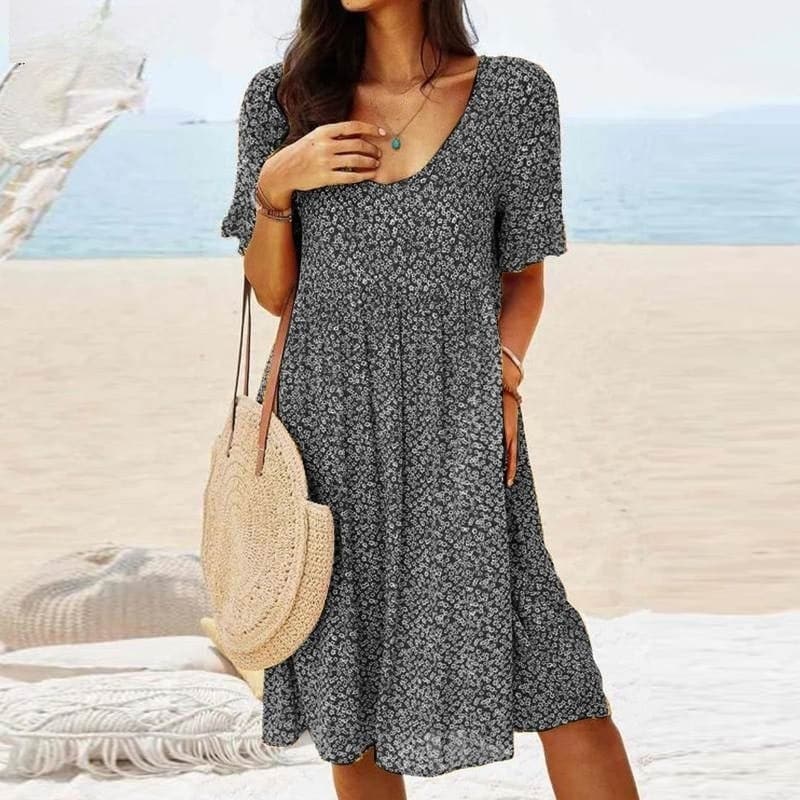 Elegant V-Neck Lady Dress