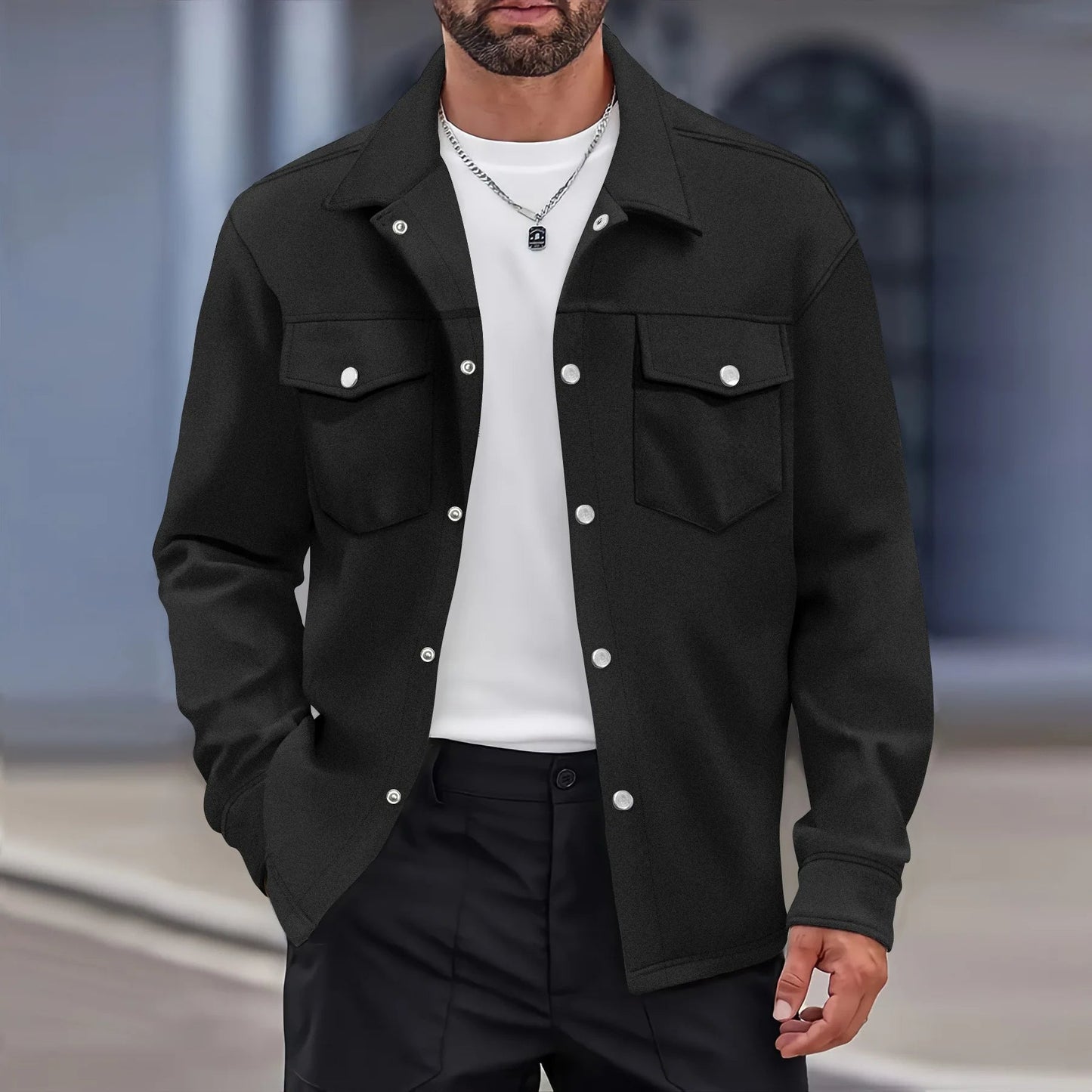 Slim Fit Men's Shirt Jacket