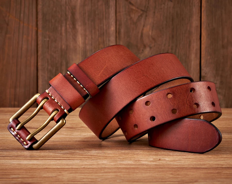 Classic Double Pin Leather Belt