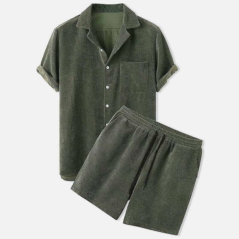 Men's Casual Tee and Shorts Set - Soft Cotton