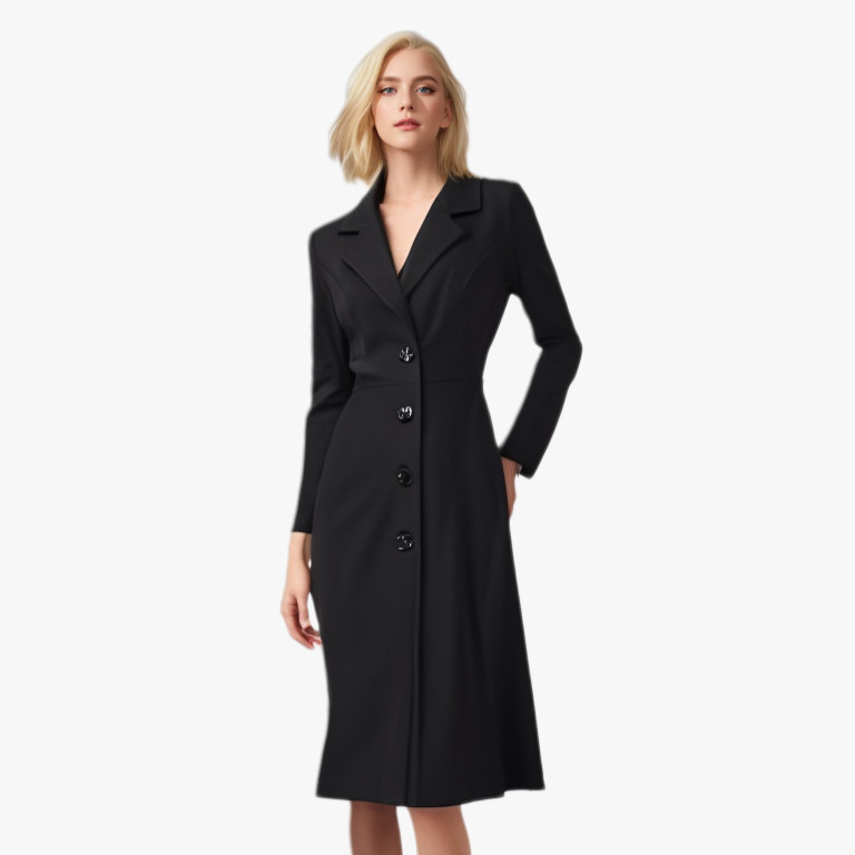 Classic Fit Women's Wool Mid Length Coat - Nocini