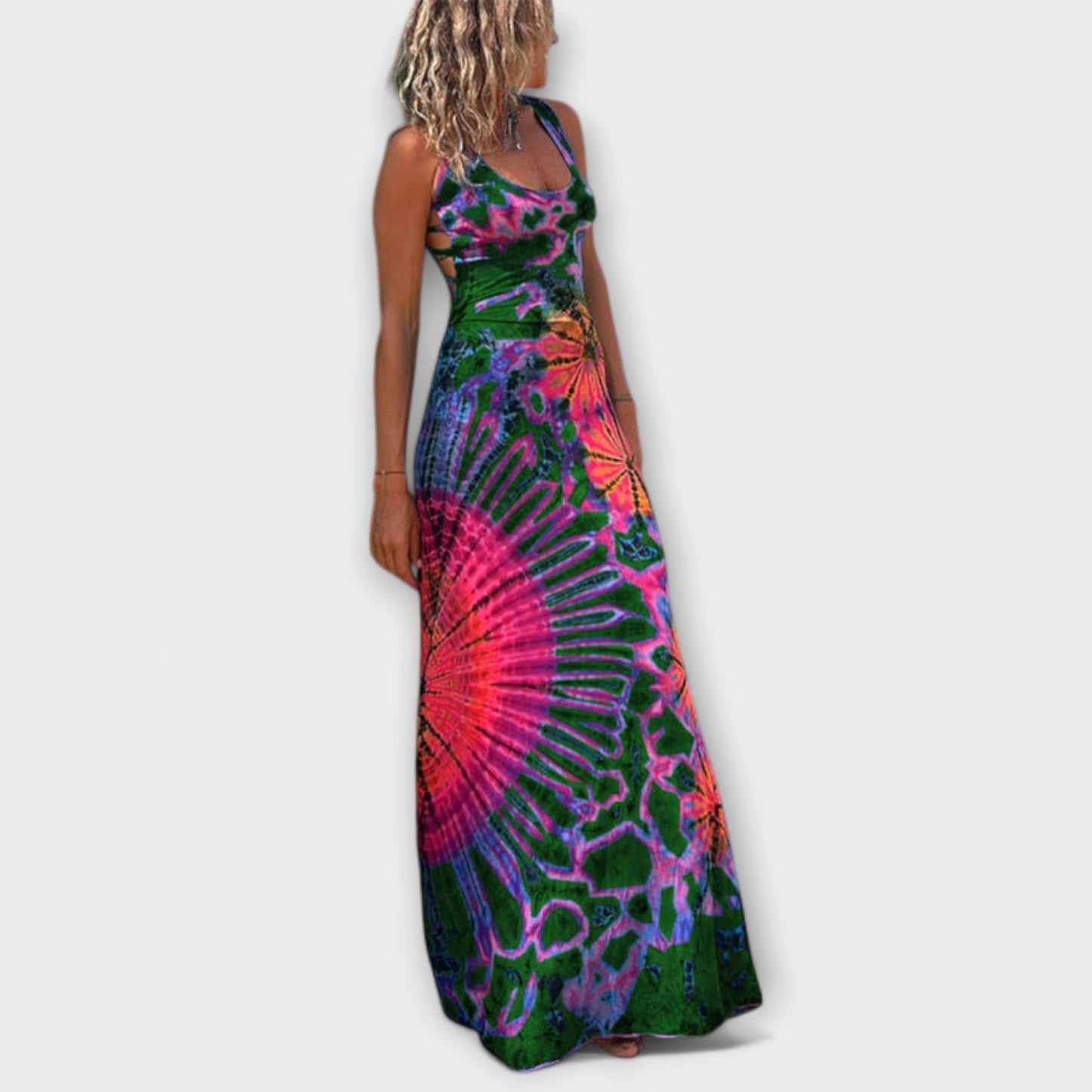 Vibrant Tie Dye Maxi Dress for Women
