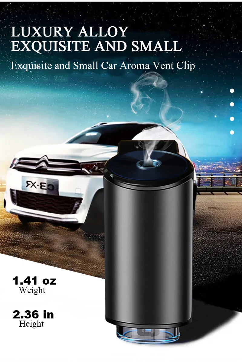 ELECTRIC AROMA DIFFUSER - AIR FRESHENER FOR CAR - USB AIR HUMIDIFIER-With 1st Cologne-Nora Luxe