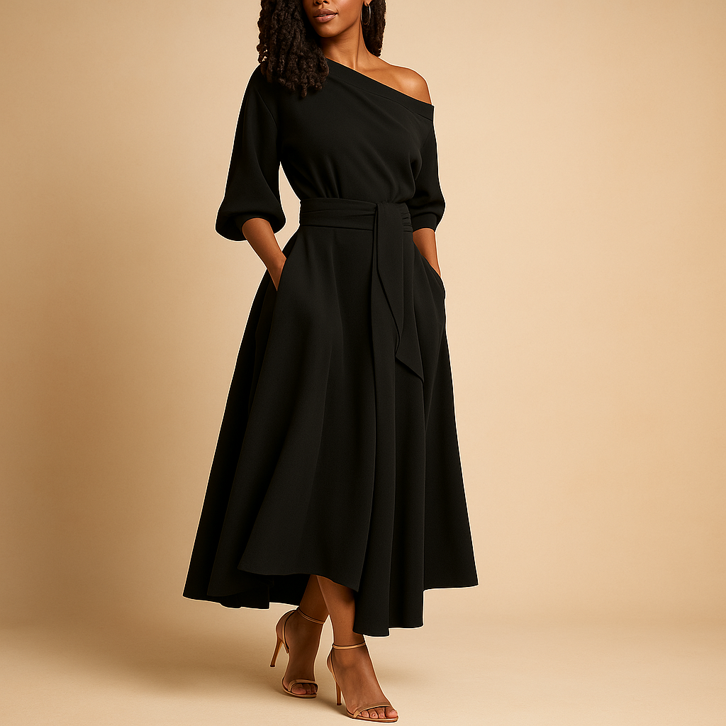 Classic Fit Midi Dress for Ladies