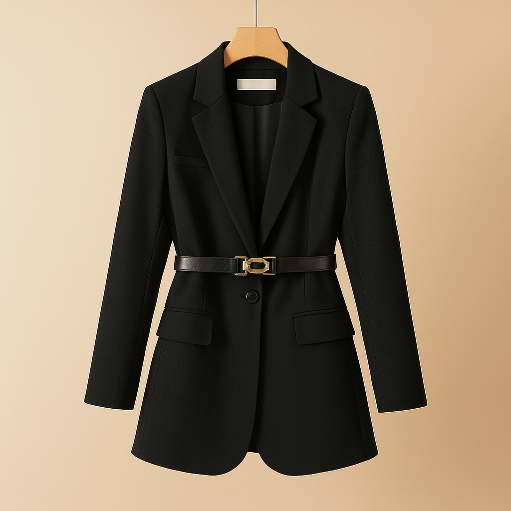 Elegant tailored blazer for women with a refined, flattering fit, ideal for work, business occasions, and evening outfits.