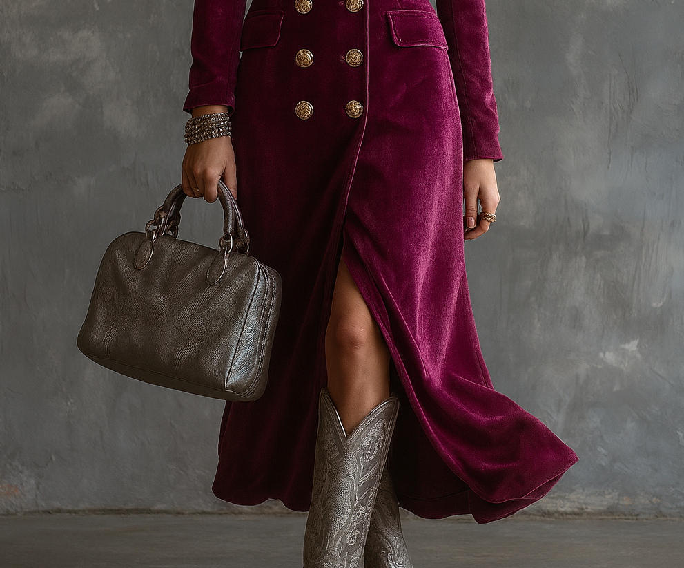 Image of Ellen | Women's V-Neck Midi Button Front Dress