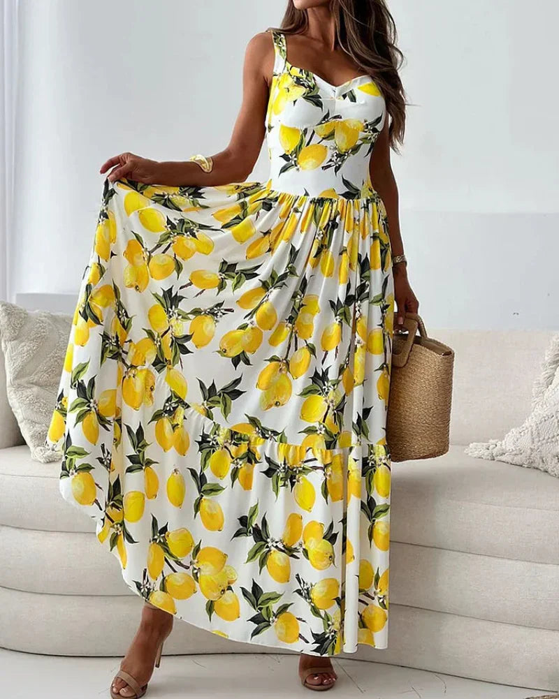 Yellow Sundress with Adjustable Straps - Olytrend