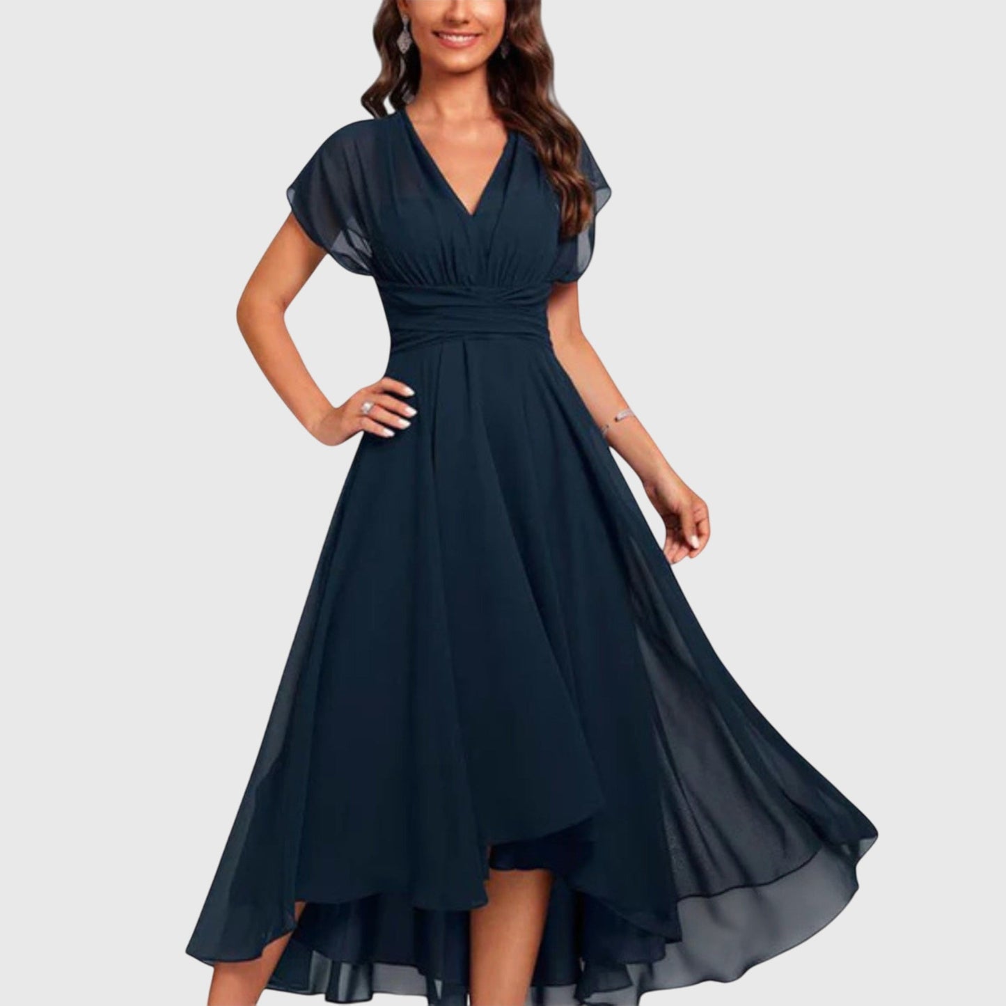 Flattering V-Neck Swing Dress - Olytrend