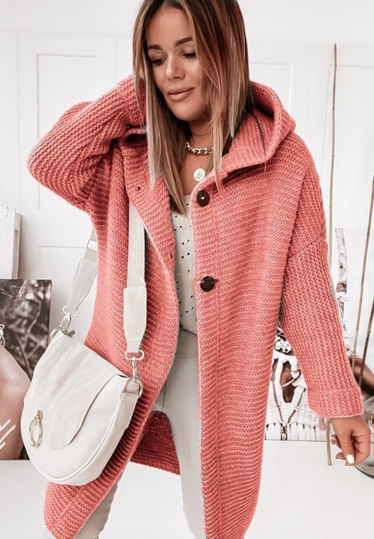 Comfy Women's Hooded Knit Cardigan Sweater