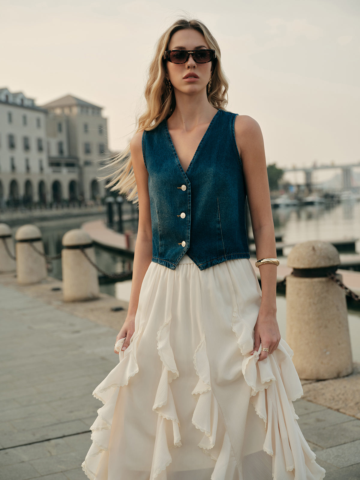 FlirtyTiered Midi Skirt