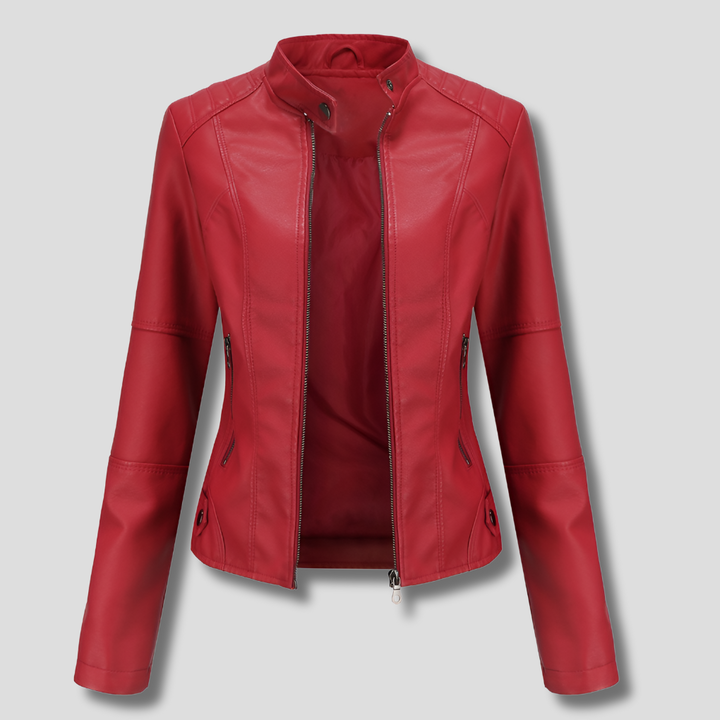 Slim Fit Biker Leather Jacket for Women