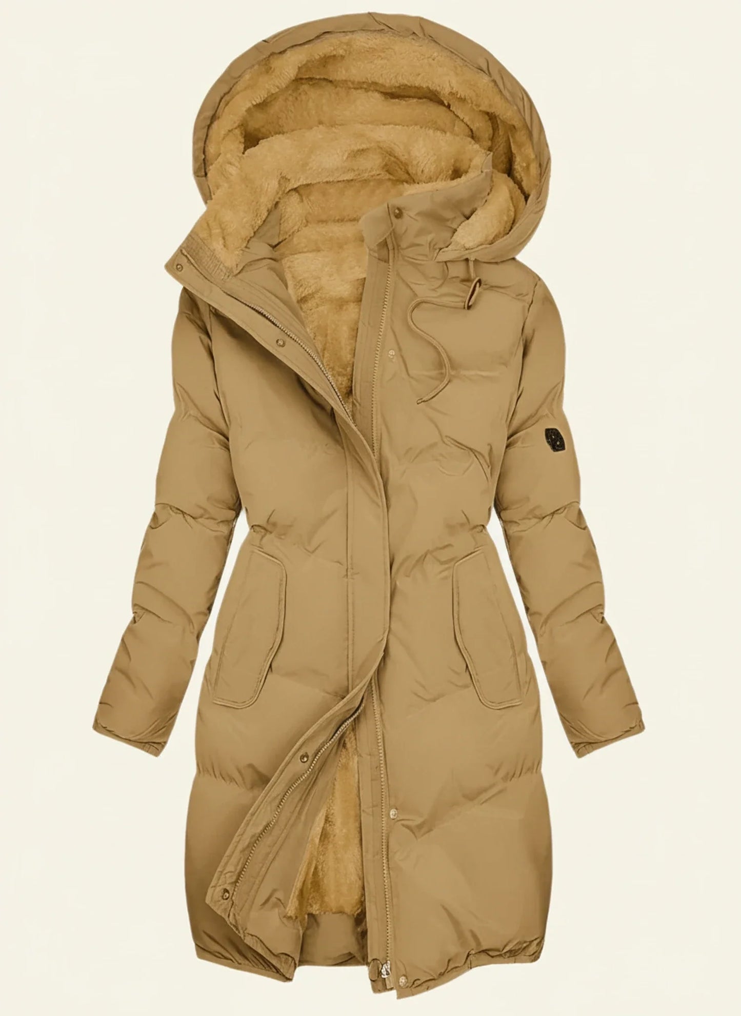 Warm Fleece Lined Parka Coat for Ladies