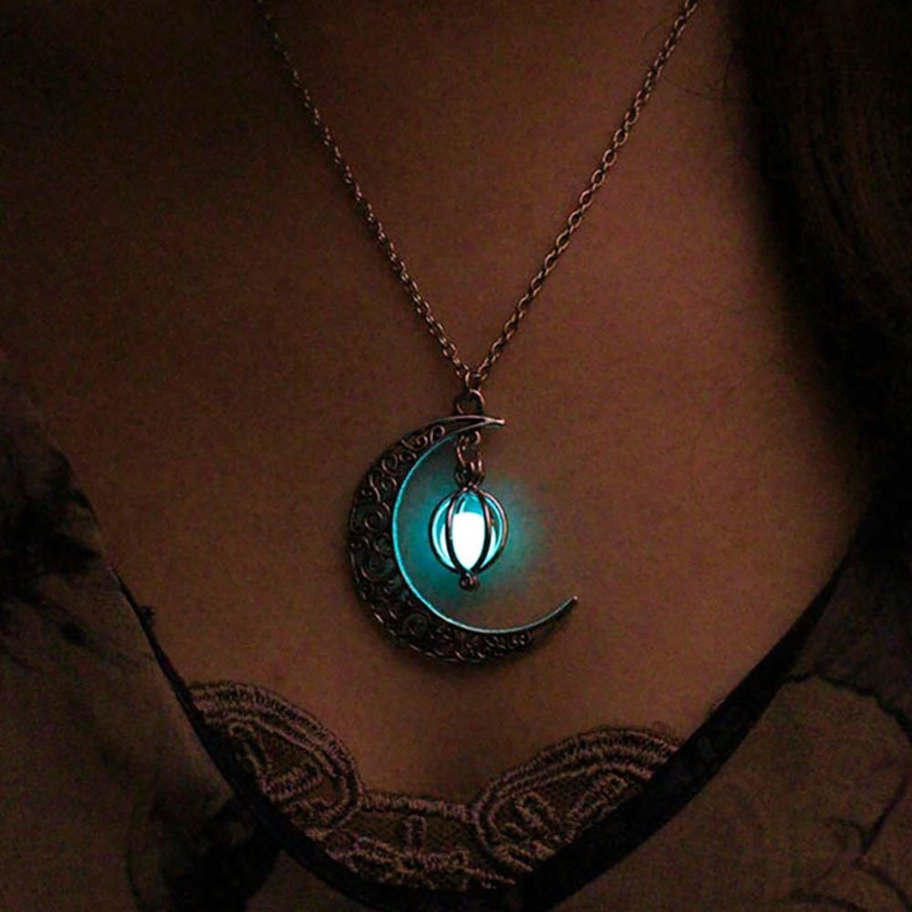 Glowing Night Sky Pendant Necklace - Pexav