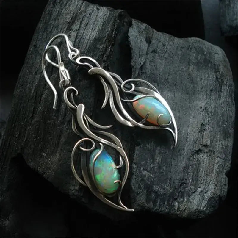 Sparkling Opal Teardrop Earrings - Nocini
