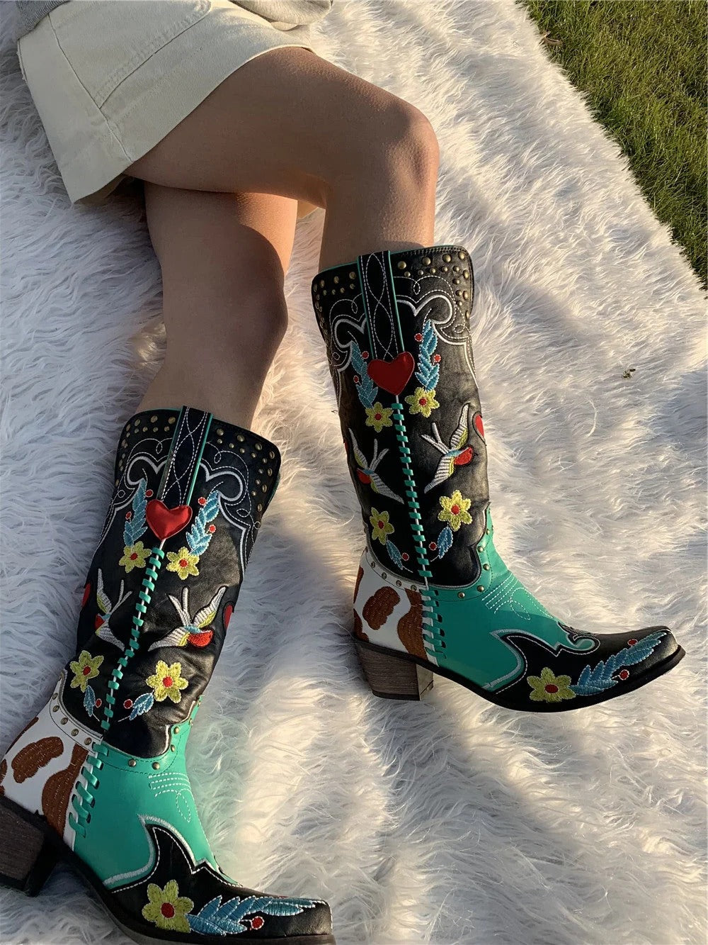 Rugged Cowboy High Heel Boots
