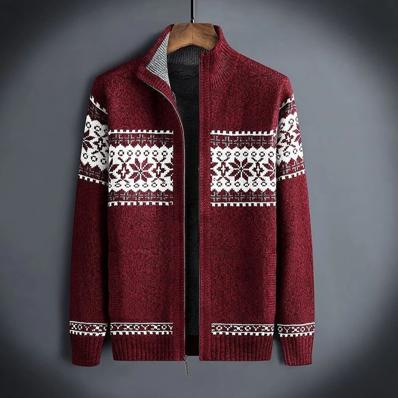 Warm Mens Cable Knit Coat