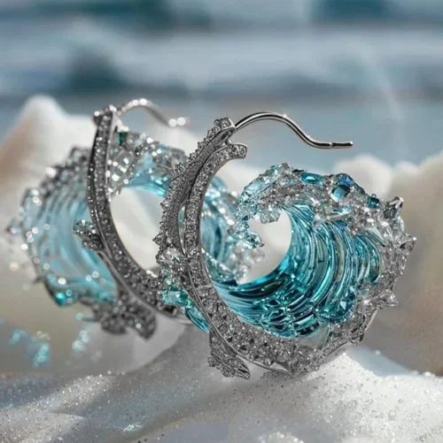 Trendy Ocean Wave Drop Earrings
