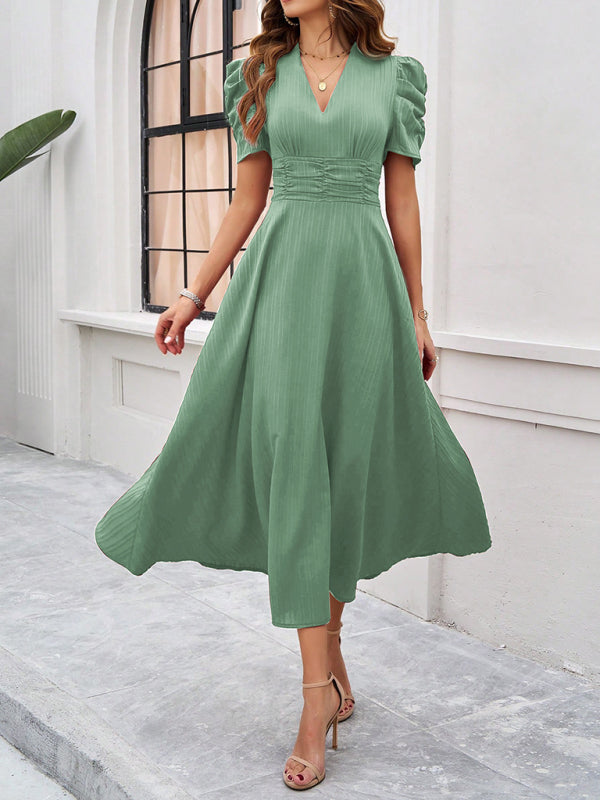 Flattering V-Neck A-Line Dress for Women
