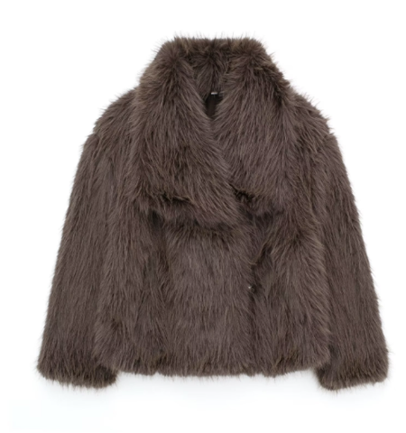 Plush Faux Fur Women's Coat - Warm Oversized Parka