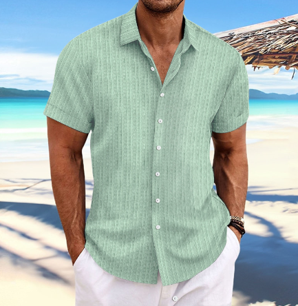 Casual Linen Short Sleeve Men's Shirt