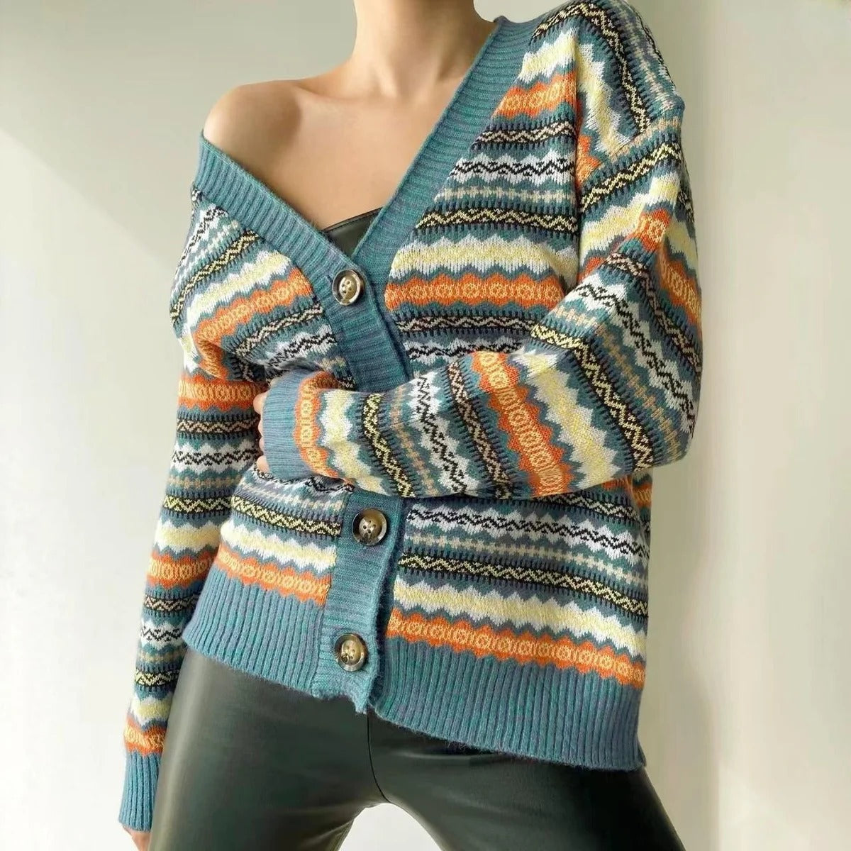 Cozy Women's V-Neck Knit Cardigan Sweater