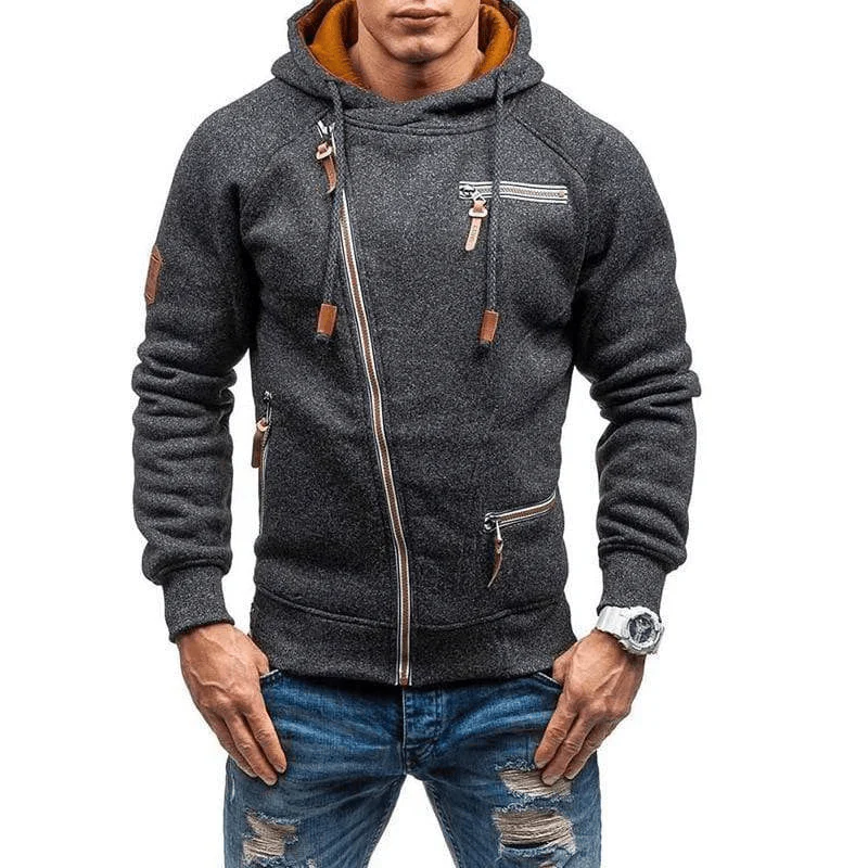 Men's Soft Fleece Hooded Jacket with Zip Pockets