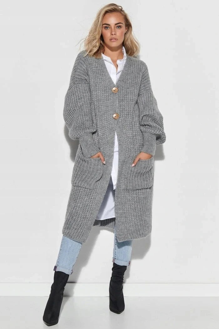 Warm Women's Oversized Long Coat with Big Pockets