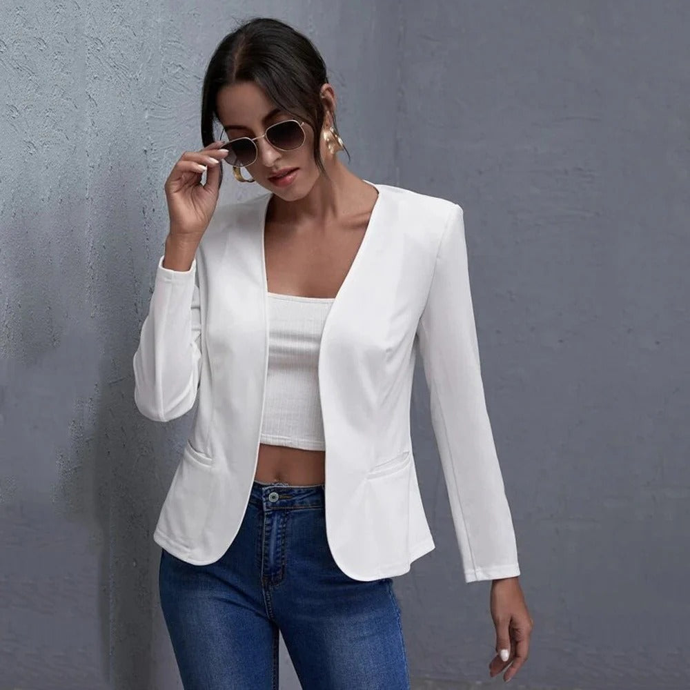 Slim Fit Women's Blazer Coat with Pockets - Nocini