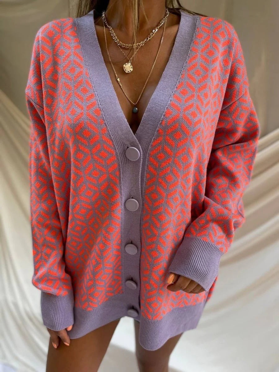 Cozy Oversized V-Neck Sweater for Women - Nocini