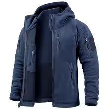 Comfortable Mens Hooded Fleece Zip Jacket