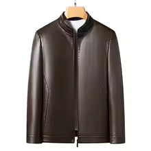 Classic Mens Slim Fit Leather Jacket - Nocini