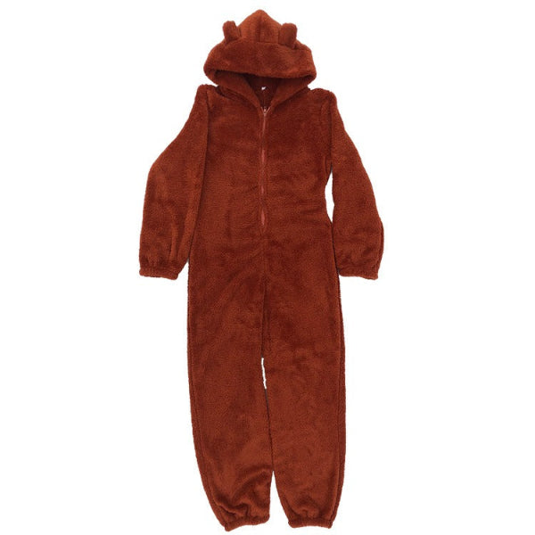 Cozy Women's Hooded Jumpsuit with Zipper Closure