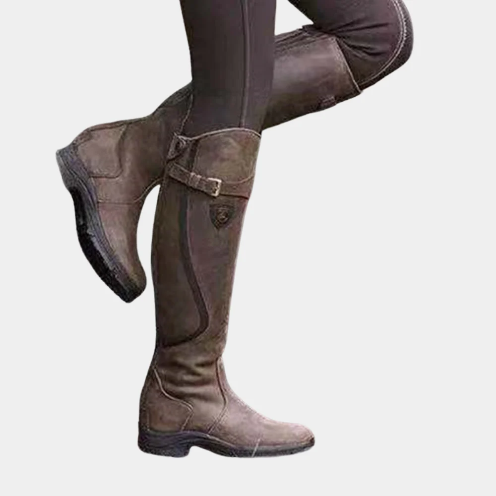Trendy Low Heel Buckle Boots